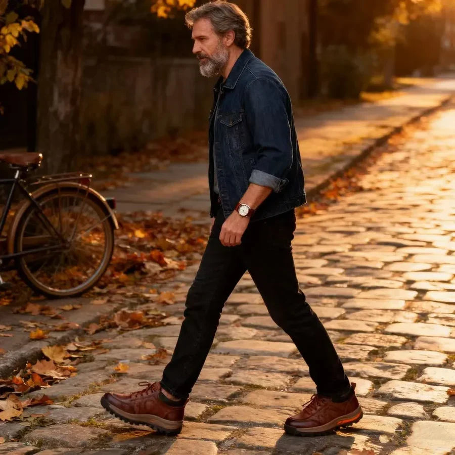 ⏰ Oggi sconto del 70% — Da non perdere!🐂 Nuove scarpe ortopediche da uomo in pelle bovina, impermeabili e antiscivolo,🦶 efficaci nell'alleviare il dolore ai piedi.
