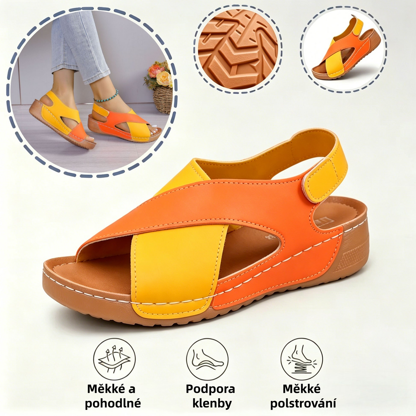 🔥 Časově omezená sleva 50 %! Letní ortopedické sandály – ergonomické, pohodlné a prodyšné pro úlevu od bolesti. ✅