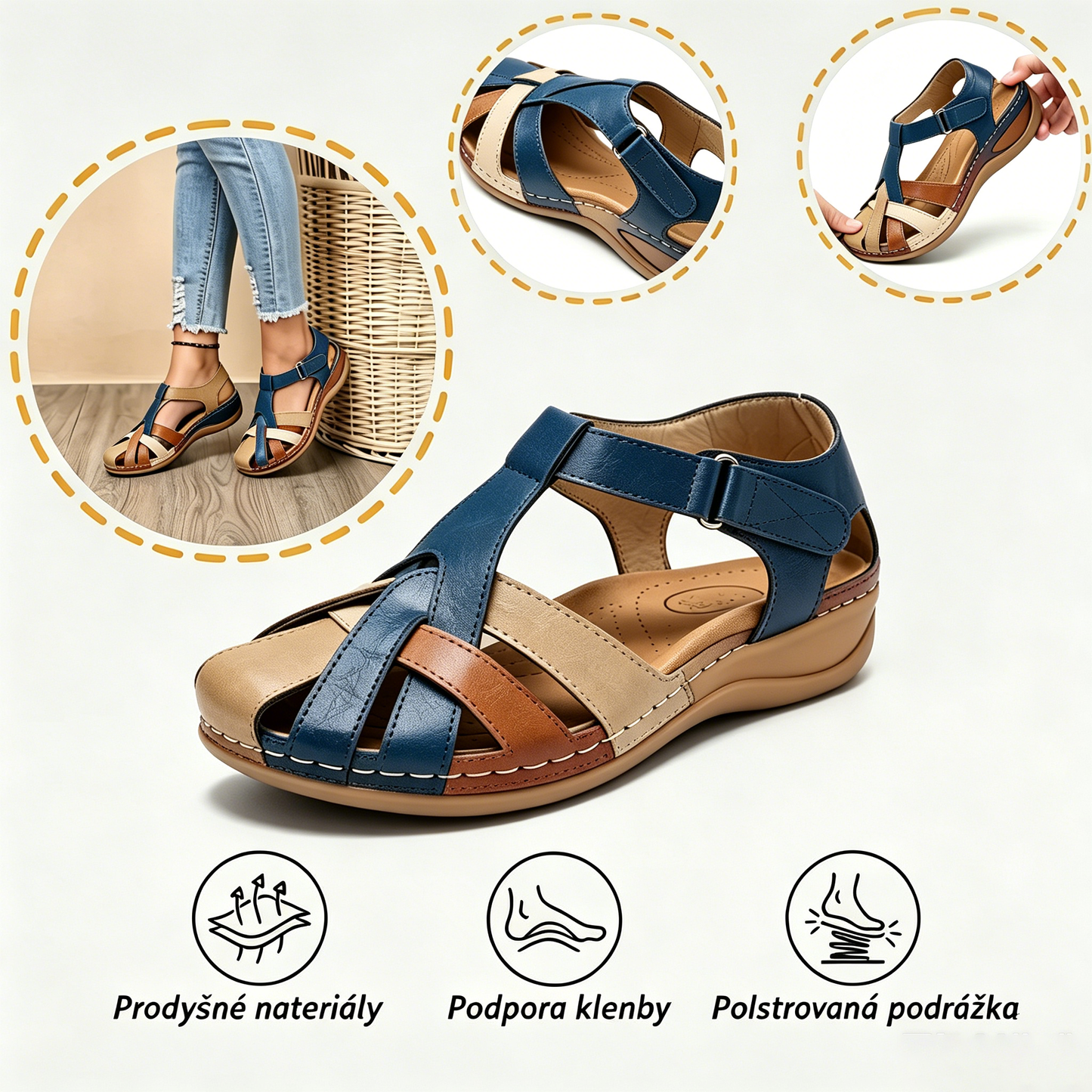 🎁Dnes za poloviční cenu - nenechte si to ujít|Ergonomicky tvarované ortopedické sandály - bezbolestná chůze👞usnadňují chůzi