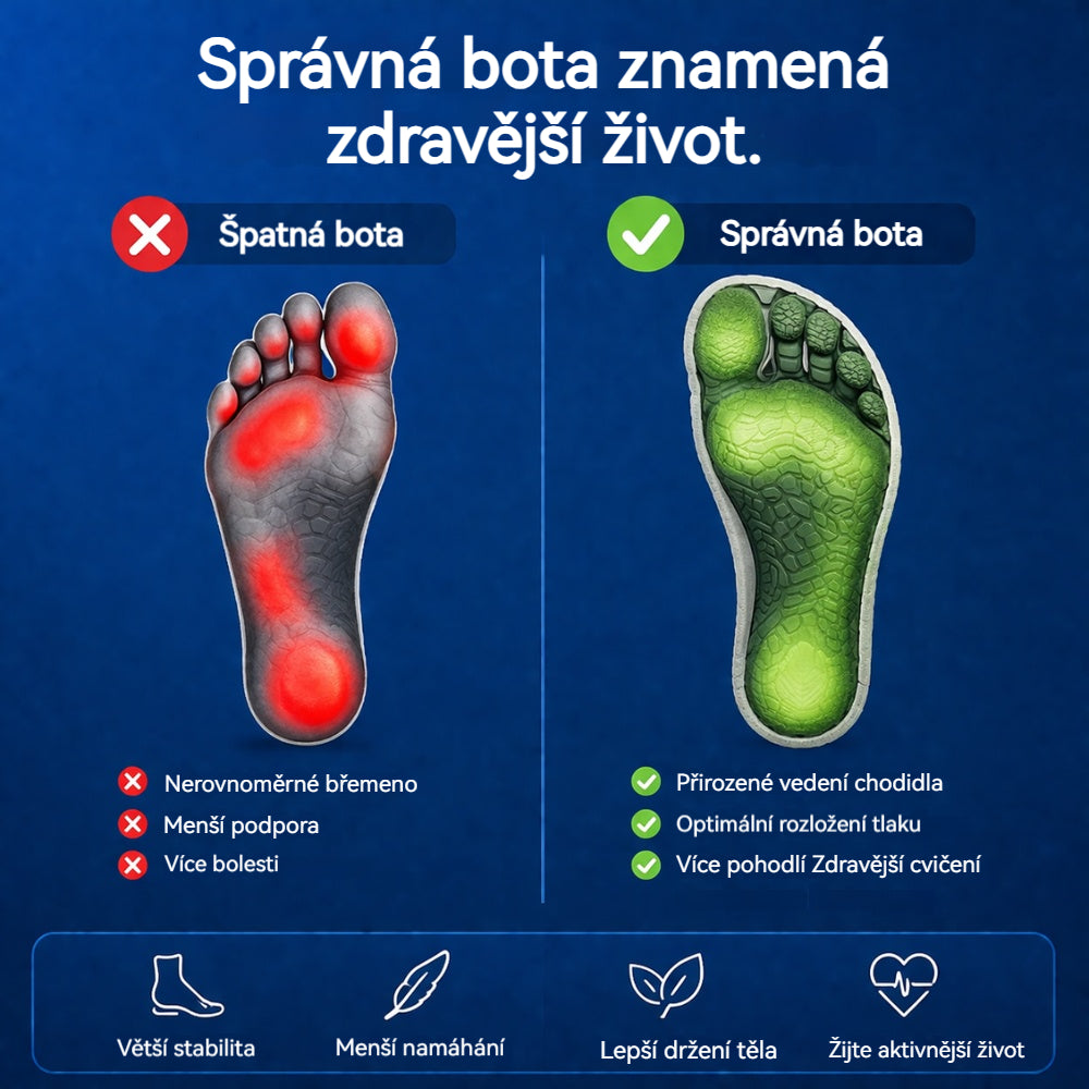 🔥 50% sleva | ortopedická obuv ventorte® | Poskytuje oporu klenby, zmírňuje bolest a usnadňuje chůzi | Vhodná pro muže i ženy.