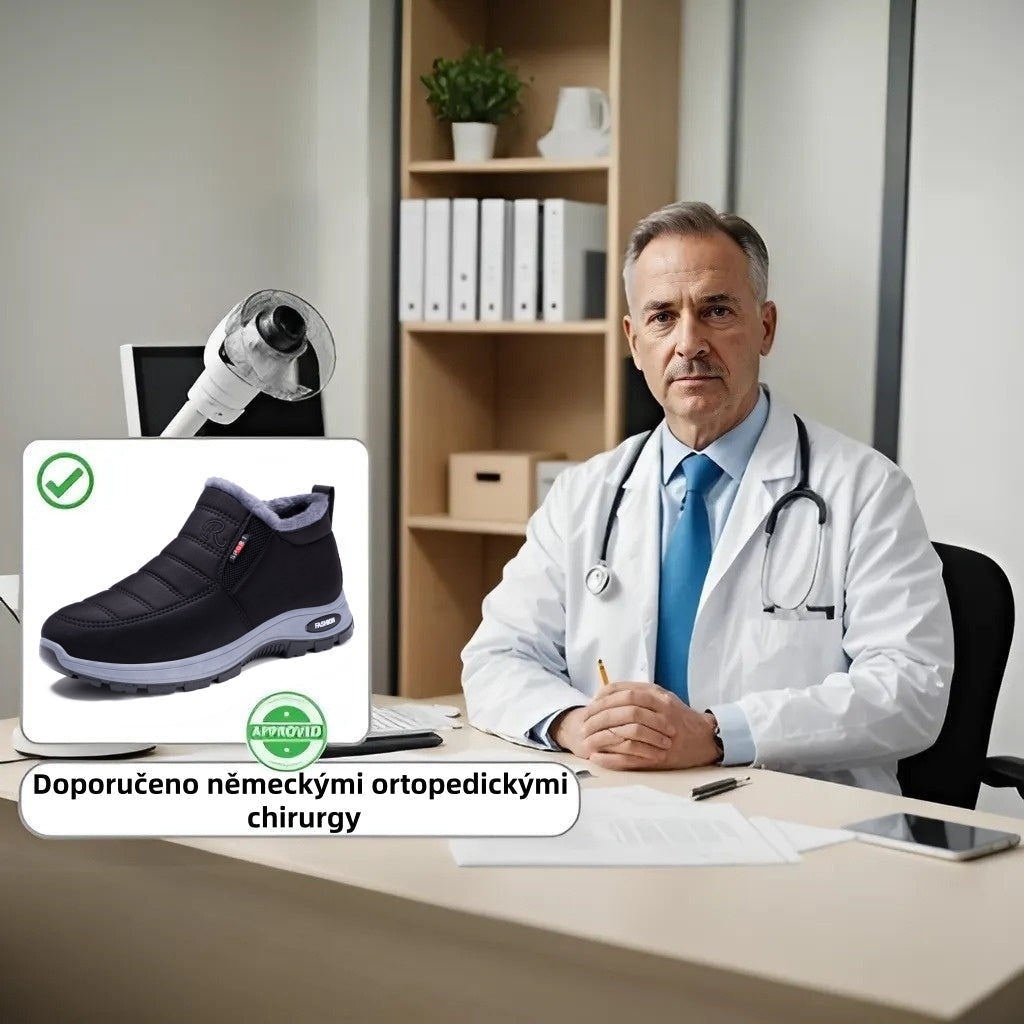🎉 Dnešní speciál: 70% sleva - Nenechte si ujít! ⏰ Ergonomicky tvarovaná ortopedická zimní obuv, která účinně ulevuje od bolesti nohou, kolen a zad - vhodná pro muže i ženy.