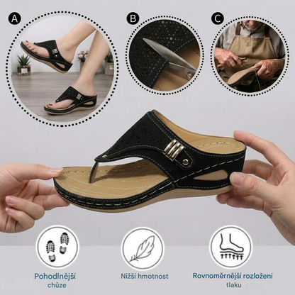 (🔥Letní speciál 50% sleva) Klasické letní dámské ortopedické sandály, které kombinují oporu a prodyšnost✅ Jsou chladivé a pohodlné na nošení ~ Chůze je snazší a pohodlnější.