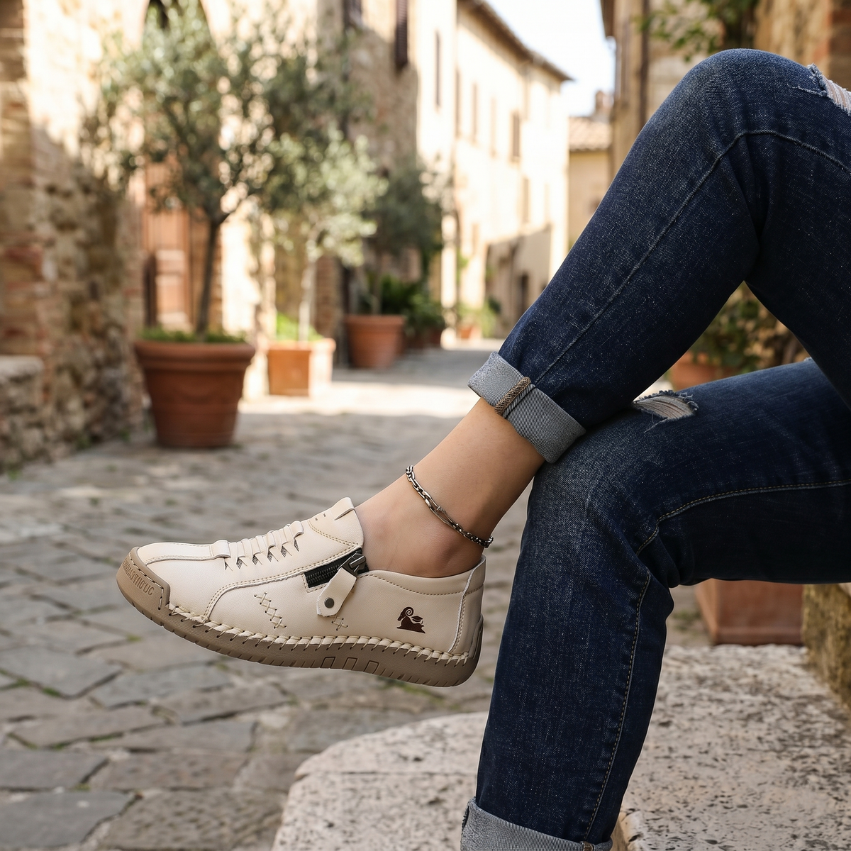🔥 Dnešní speciální nabídka: sleva 60 %! 🎁 Dámské kožené mokasíny na zip, pohodlné ergonomické boty, nazouvací ležérní turistické boty