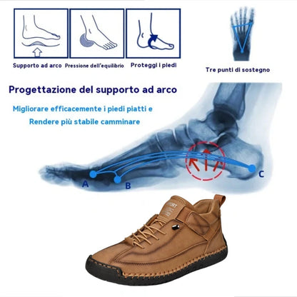 [🔥Dnes za poloviční cenu: Nenechte si to ujít] Ergonomicky tvarovaná vysoce kvalitní ortopedická obuv z hovězí kůže - design s podporou klenby👞Snadno se zbavte bolesti nohou