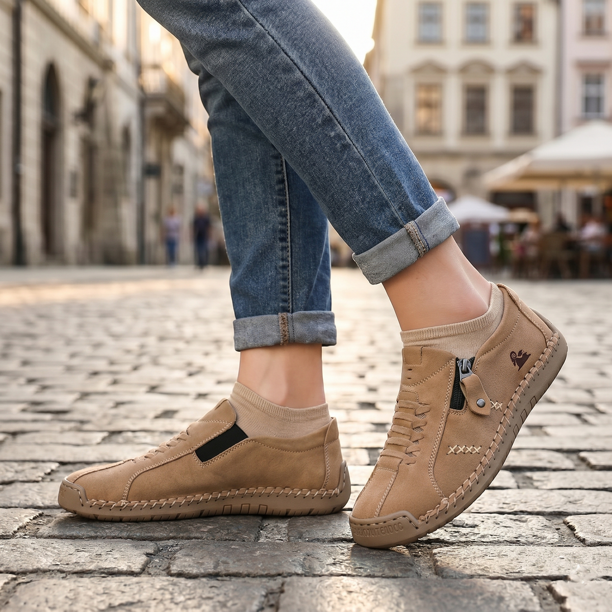 🔥 Dnešní speciální nabídka: sleva 60 %! 🎁 Dámské kožené mokasíny na zip, pohodlné ergonomické boty, nazouvací ležérní turistické boty