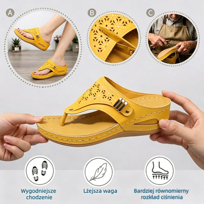 (🔥Letní speciál 50% sleva) Klasické letní dámské ortopedické sandály, které kombinují oporu a prodyšnost✅ Jsou chladivé a pohodlné na nošení ~ Chůze je snazší a pohodlnější.
