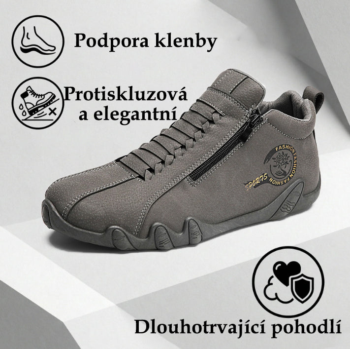 chasst® | Vysoké kozačky z pravé kůže, unisex! Tyto ortopedické boty mají ergonomickou oporu klenby a protiskluzovou podrážku.