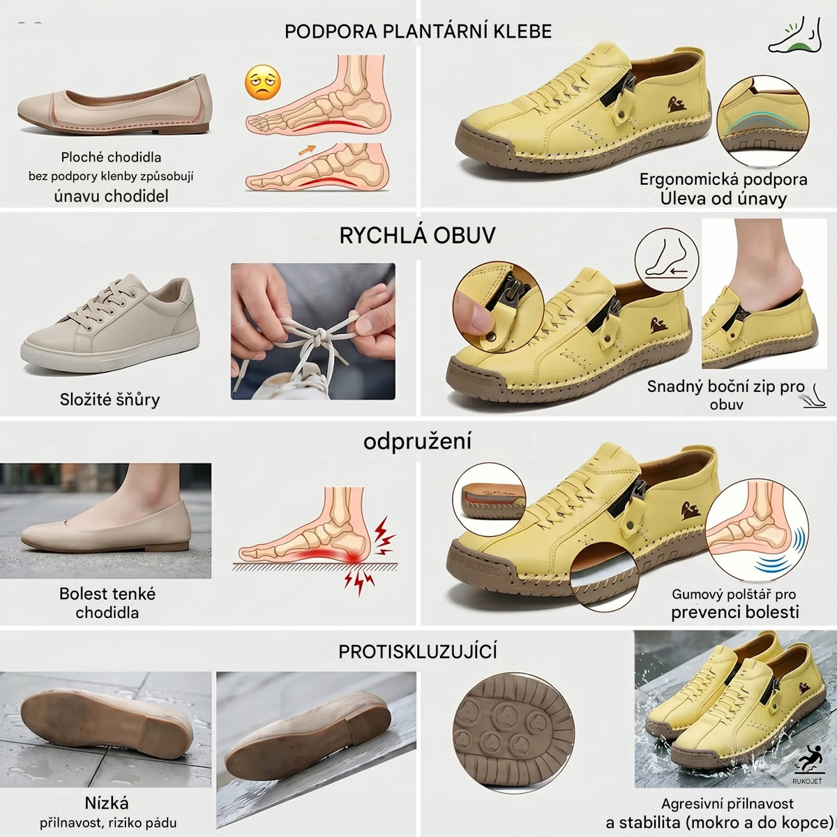 🔥 Dnešní speciální nabídka: sleva 60 %! 🎁 Dámské kožené mokasíny na zip, pohodlné ergonomické boty, nazouvací ležérní turistické boty