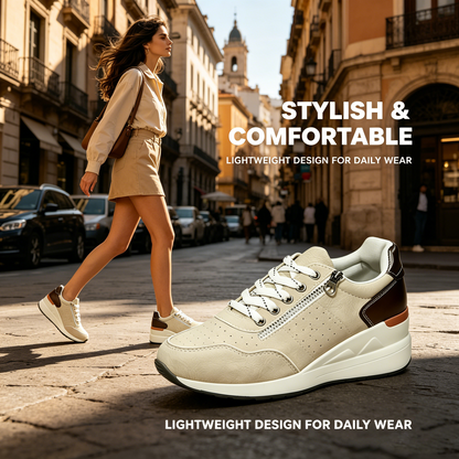 Ortopedická obuv ventorte® 【🔥Dnešní speciál: 50% sleva🎁】 Pohodlná vycházková obuv - Zapínání na boční zip, vysoký podpatek, podpora klenby pro účinnou úlevu od bolesti chodidla, voděodolná a protiskluzová.