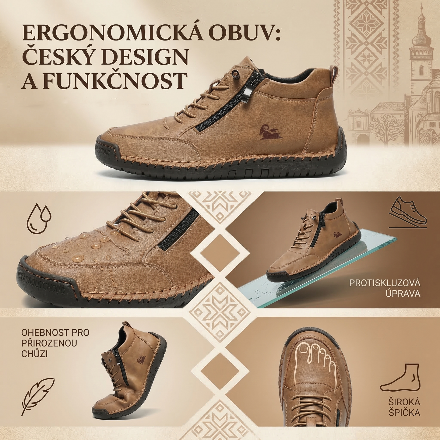 (🔥 50% sleva – Nenechte si ji ujít!) Vybraná obuv z telecí kůže – ortopedické boty – 👞 – odolné, protiskluzové a nepromokavé (podpora klenby, úleva od bolesti, unisex)
