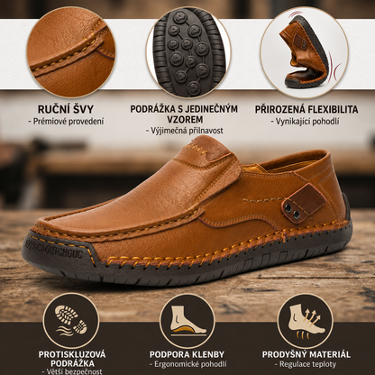 Prémiové kožené mokasíny - Pohodlí a styl - Ergonomický design s oporou klenby, voděodolné a protiskluzové. 🔥 Sleva 50 % po omezenou dobu!