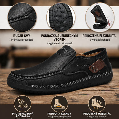 Prémiové kožené mokasíny - Pohodlí a styl - Ergonomický design s oporou klenby, voděodolné a protiskluzové. 🔥 Sleva 50 % po omezenou dobu!