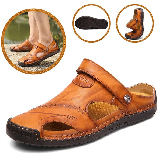 🔥 50% sleva | Ortopedické kožené sandály Ventorte® | Poskytují oporu klenby pro úlevu od bolesti; lehké, tlumí nárazy a mají nepromokavý kožený svršek.