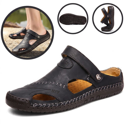🔥 50% sleva | Ortopedické kožené sandály Ventorte® | Poskytují oporu klenby pro úlevu od bolesti; lehké, tlumí nárazy a mají nepromokavý kožený svršek.