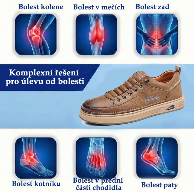 (🎉Časově omezená sleva 50 % - nabídka platí pouze dnes - nenechte si ji ujít) - Pánská ortopedická obuv z australské telecí kůže ✅ Pohodlná chůze a úleva od bolesti