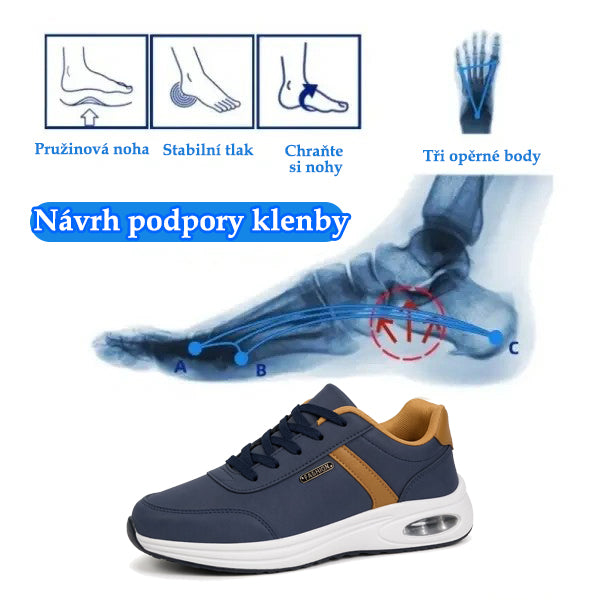 🔥 50% sleva | Ortopedická obuv Ventorte® | Podpora klenby pro úlevu od bolesti; lehká, tlumící nárazy a s nepromokavým koženým svrškem.