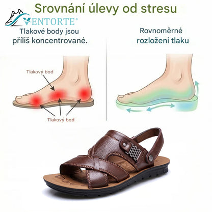 🎉Poslední den! Sleva 50 %! ✅ Ortopedické kožené sandály určené pro osoby s problémy s nohama k úlevě od bolesti zad, kloubů a chodidel.