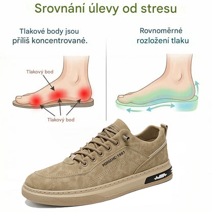 🔥Pánská ortopedická obuv vyrobená z australské telecí kůže – poskytuje oporu klenby, zmírňuje bolest, je lehká a tlumí nárazy. ✅Nepromokavá a protiskluzová. ✅