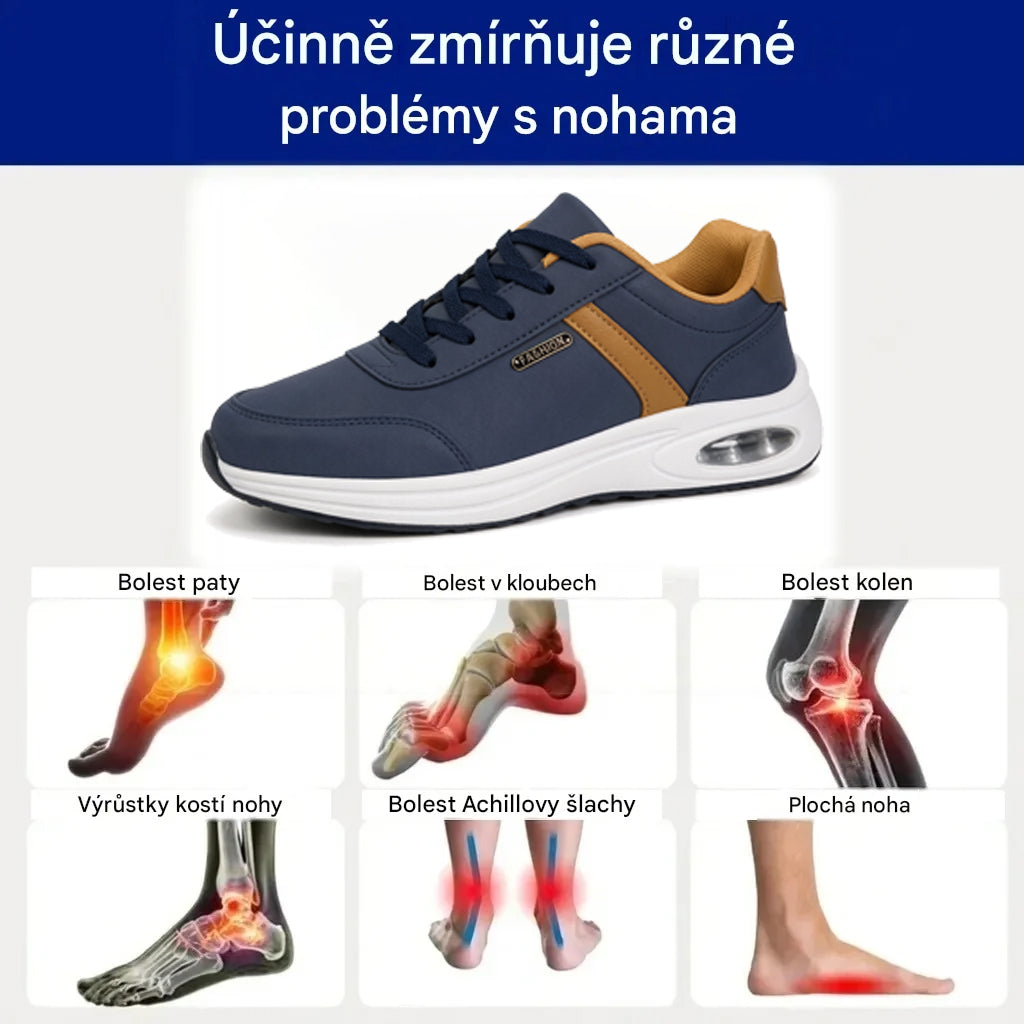 🔥 50% sleva | Ortopedická obuv Ventorte® | Podpora klenby pro úlevu od bolesti; lehká, tlumící nárazy a s nepromokavým koženým svrškem.