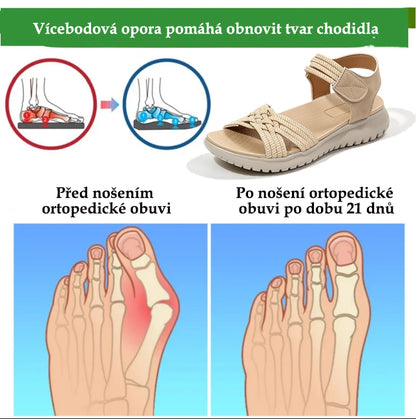 [🎁Dnes za poloviční cenu - Nenechte si to ujít] Letní klasické dámské ortopedické sandály s diamantovými cvočky pro tlumení nárazů - snižují tlak při chůzi 👞 Usnadňují chůzi