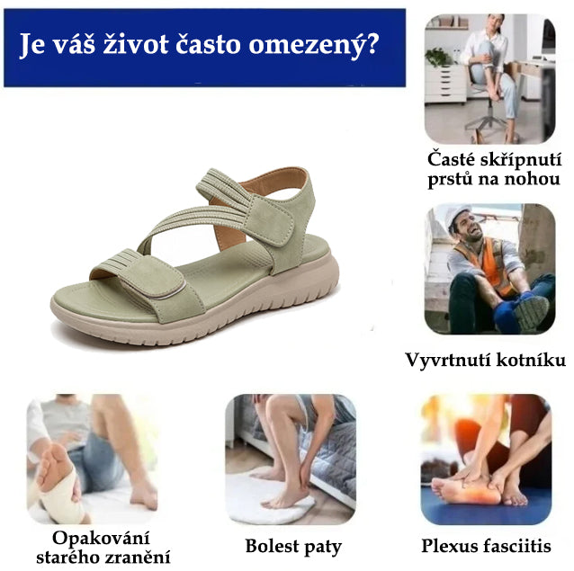 Pohodlné ortopedické sandály – ergonomická podpora klenby, nastavitelná šířka, zkrášlují nohy.