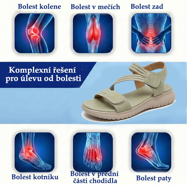 Pohodlné ortopedické sandály – ergonomická podpora klenby, nastavitelná šířka, zkrášlují nohy.