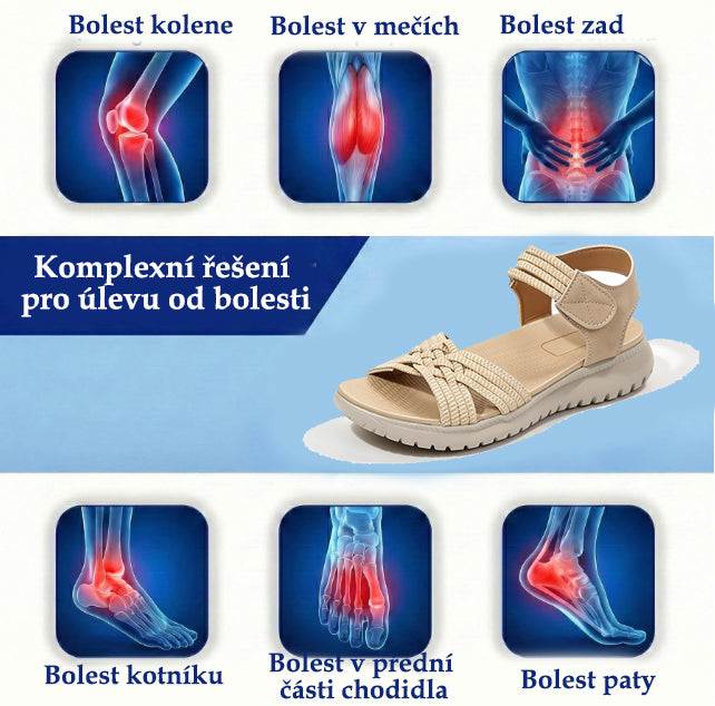 [🎁Dnes za poloviční cenu - Nenechte si to ujít] Letní klasické dámské ortopedické sandály s diamantovými cvočky pro tlumení nárazů - snižují tlak při chůzi 👞 Usnadňují chůzi