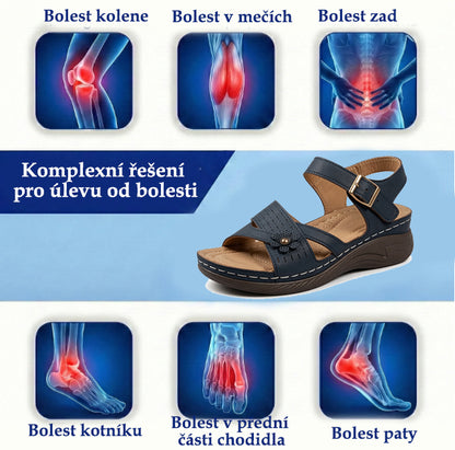 Ergonomické ortopedické sandály – s podporou klenby, která pomáhá zmírnit bolest nohou, stabilizovat patu a snížit nestabilitu při chůzi