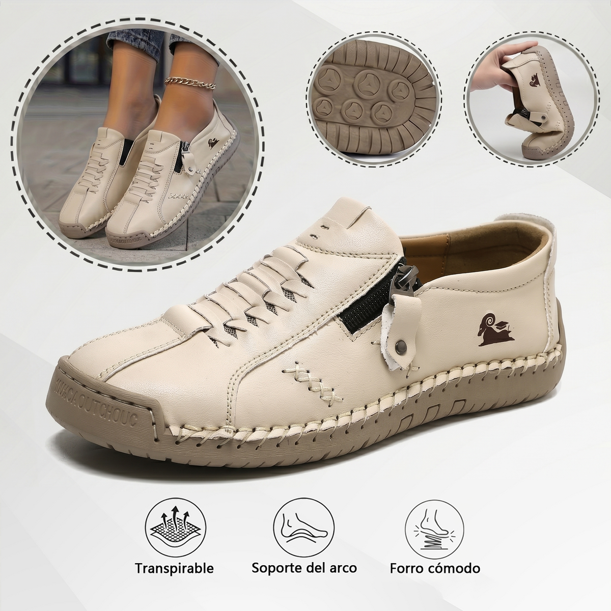 🔥 Dnešní speciální nabídka: sleva 60 %! 🎁 Dámské kožené mokasíny na zip, pohodlné ergonomické boty, nazouvací ležérní turistické boty