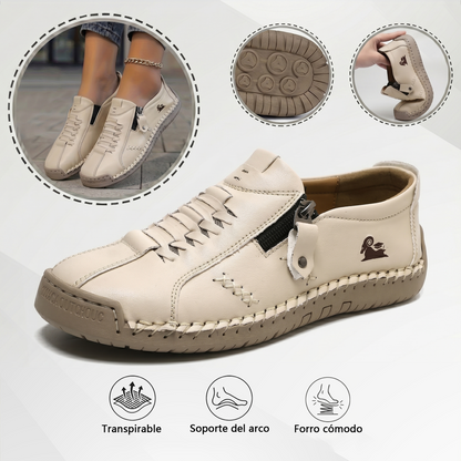 🔥 Dnešní speciální nabídka: sleva 60 %! 🎁 Dámské kožené mokasíny na zip, pohodlné ergonomické boty, nazouvací ležérní turistické boty