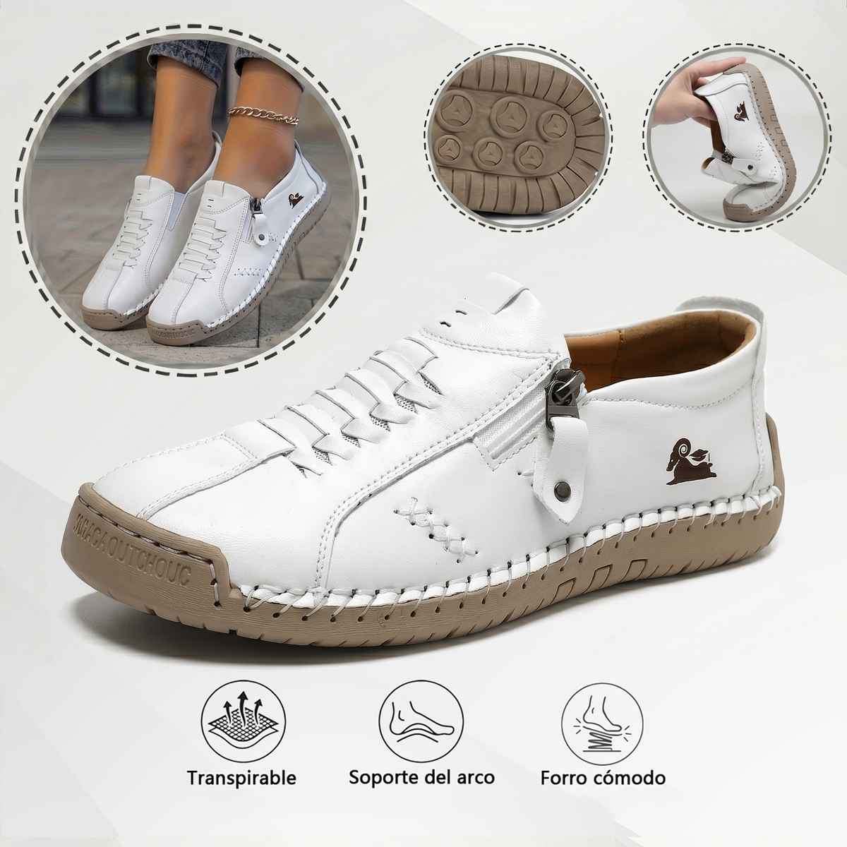🔥 Dnešní speciální nabídka: sleva 60 %! 🎁 Dámské kožené mokasíny na zip, pohodlné ergonomické boty, nazouvací ležérní turistické boty