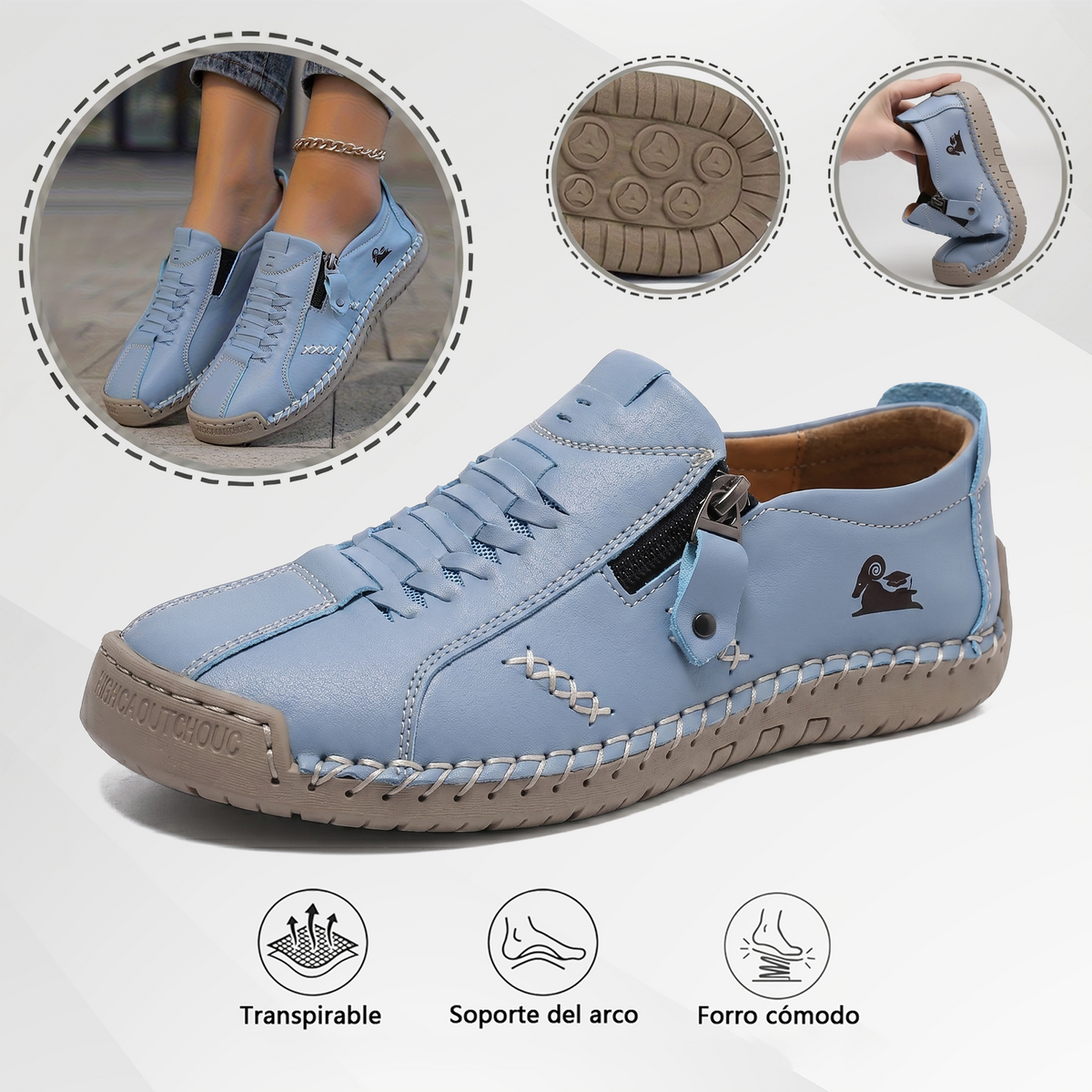 🔥 Dnešní speciální nabídka: sleva 60 %! 🎁 Dámské kožené mokasíny na zip, pohodlné ergonomické boty, nazouvací ležérní turistické boty